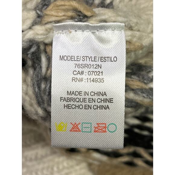 RDI Fair Isle Collared Sweater XL Beige Nordic Knit Split Neck NWT Nordstrom - Picture 9 of 10